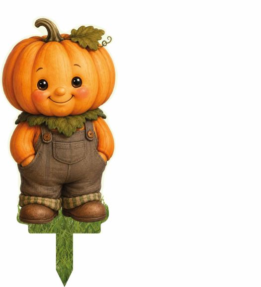 Gartenfigur aus Aluverbund mit Kürbismotiv