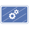 Blau-weißes Piktogramm für Hygieneschutzaufsteller (stilisierter Hygieneschutz)