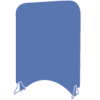 Blau-weißes Piktogramm für Hygieneschutzaufsteller (stilisierter Hygieneschutz)