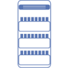 Blau-weißes Piktogramm für Displays (Display stilisiert) 
